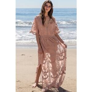 POL Crochet Lace Romper/Maxi Dress Size M/L